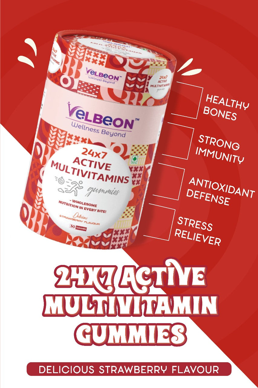 24x7 Active Multivitamin Gummies & Super Food Gummies - Velbeon
