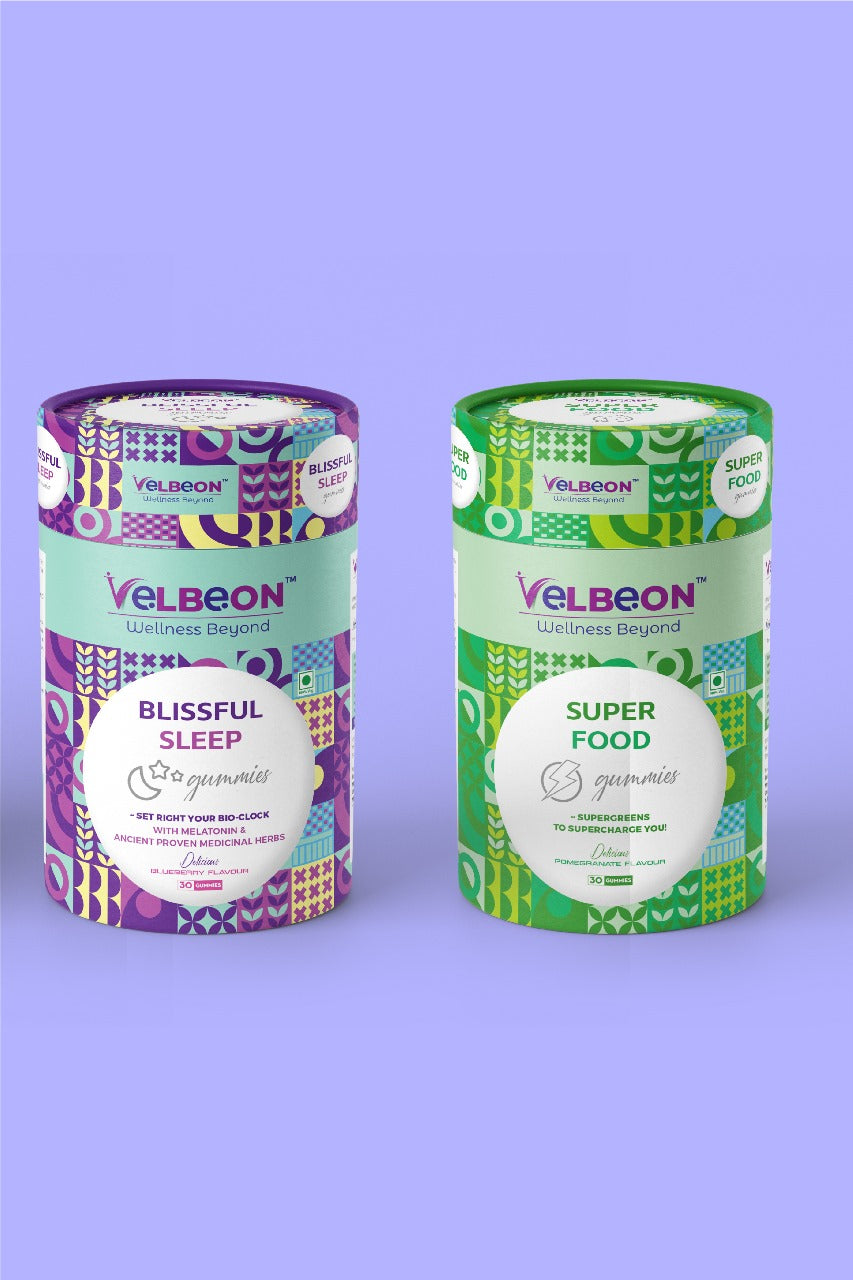 Blissful Sleep Gummies & Super Food Gummies Combo - Velbeon